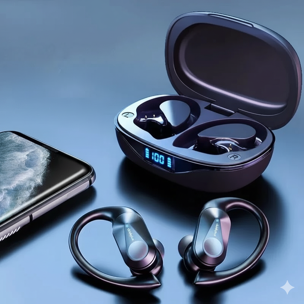 Lenovo XT80 Auriculares Inalámbricos Deportivos | Bluetooth 5.3, Sonido HiFi, Micrófono y Pantalla LED